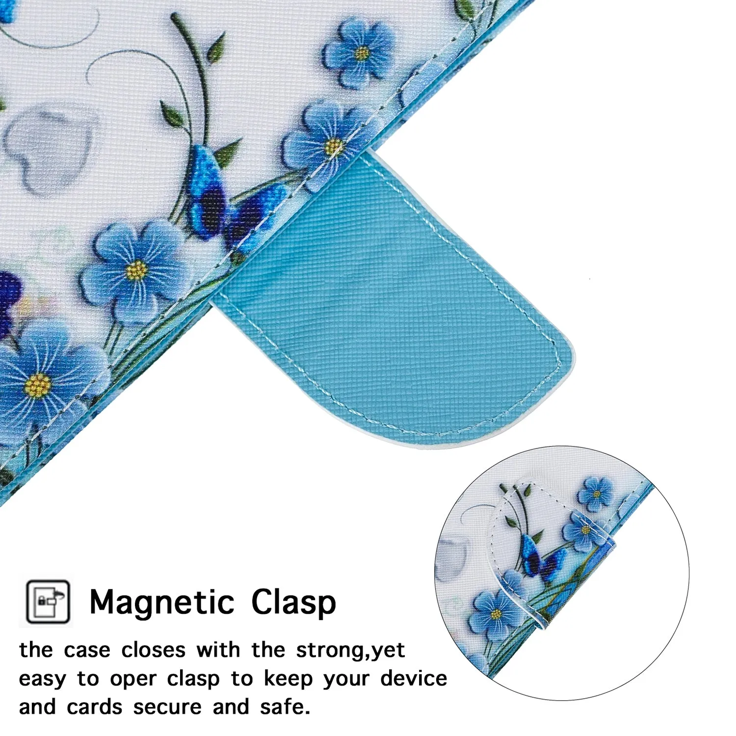 For Samsung A10S/A20S Smartphone Case PU Leather Phone Shell Lovely Cartoon Pattern Card Slots Overall Protection Magic butterfly