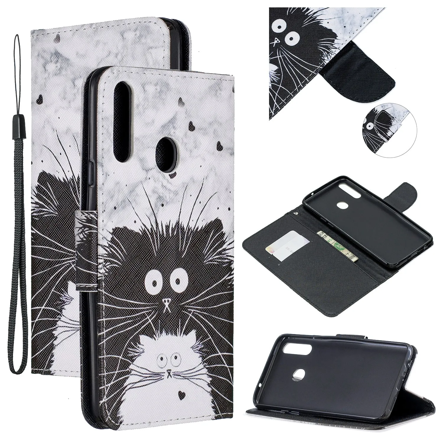 For Samsung A10S/A20S Smartphone Case PU Leather Phone Shell Lovely Cartoon Pattern Card Slots Overall Protection Magic butterfly
