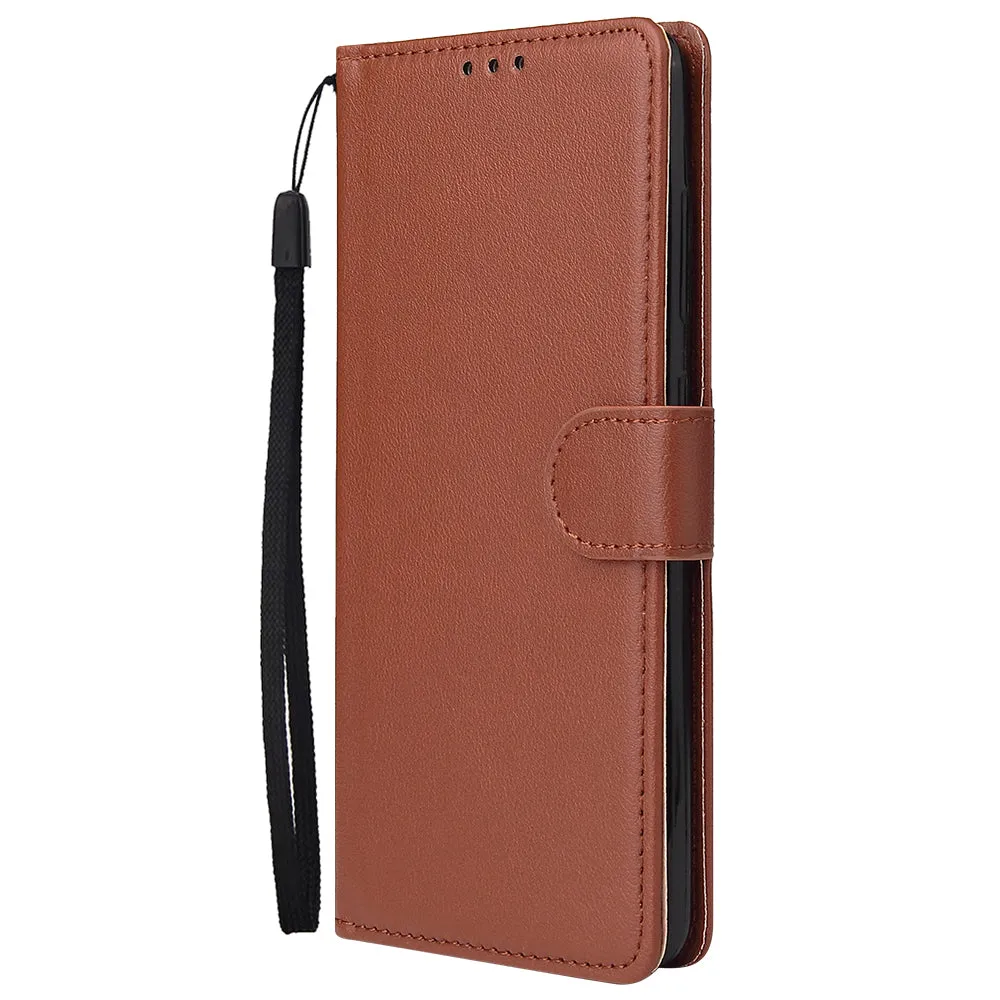 For Samsung A51 Phone Case PU Leather Shell All-round Protection Precise Cutout Wallet Design Cellphone Cover  Brown