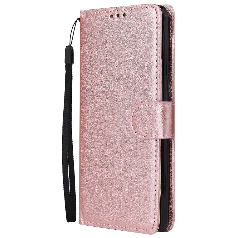 For Samsung A51 Phone Case PU Leather Shell All-round Protection Precise Cutout Wallet Design Cellphone Cover  Brown