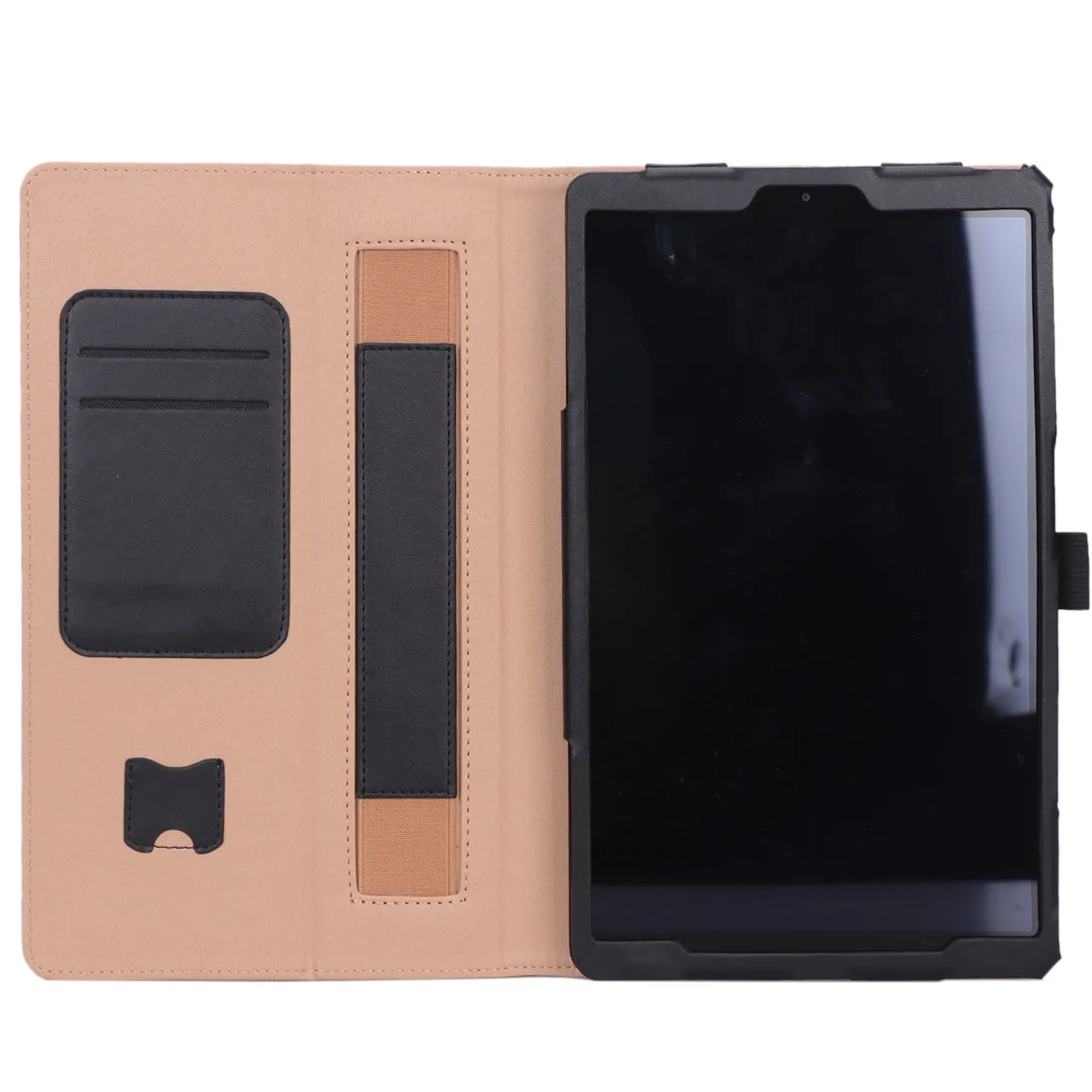 For Samsung TAB A 10.1 T510 T515 2019 Retro PU Leather Protective Hand Support Tablet Case with Card Position Bracket  black_Samsung TAB A 10.1 T510 T515 2019