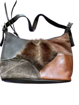 Frankie & Johnnie Faux Fur Suede Patchwork Purse