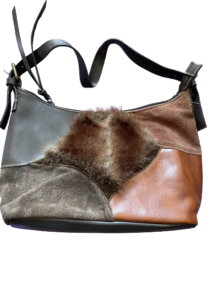 Frankie & Johnnie Faux Fur Suede Patchwork Purse
