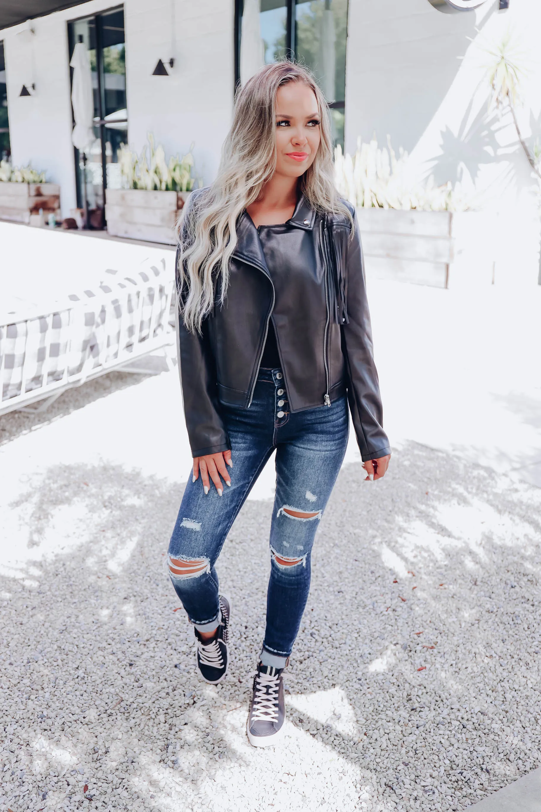 Frazier Fringe Faux Leather Jacket