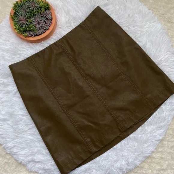 Free People Faux Leather Mini Skirt Size 2