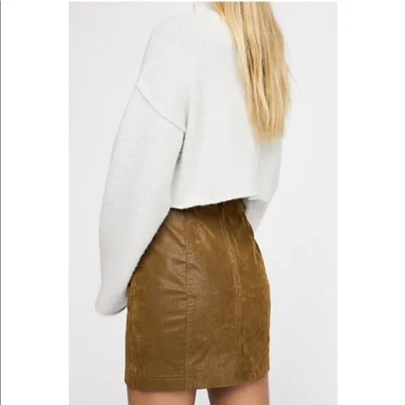 Free People Faux Leather Mini Skirt Size 2