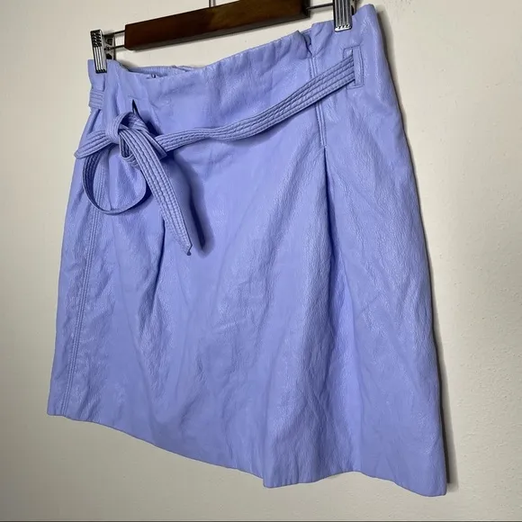 Free People Payton Paperbag Skirt Faux Leather size 12