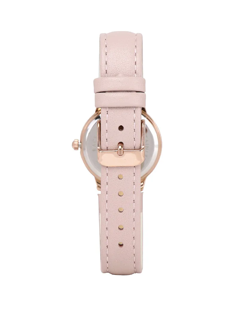 Freja Rose Gold Leather Analog Watches (Pink)