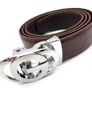 G Belt 0004 - Brown/Silver