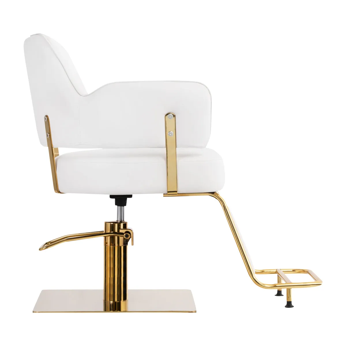 GABBIANO HAIRDRESSING CHAIR LINZ WHITE GOLD