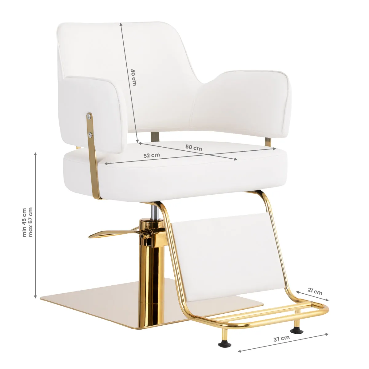 GABBIANO HAIRDRESSING CHAIR LINZ WHITE GOLD