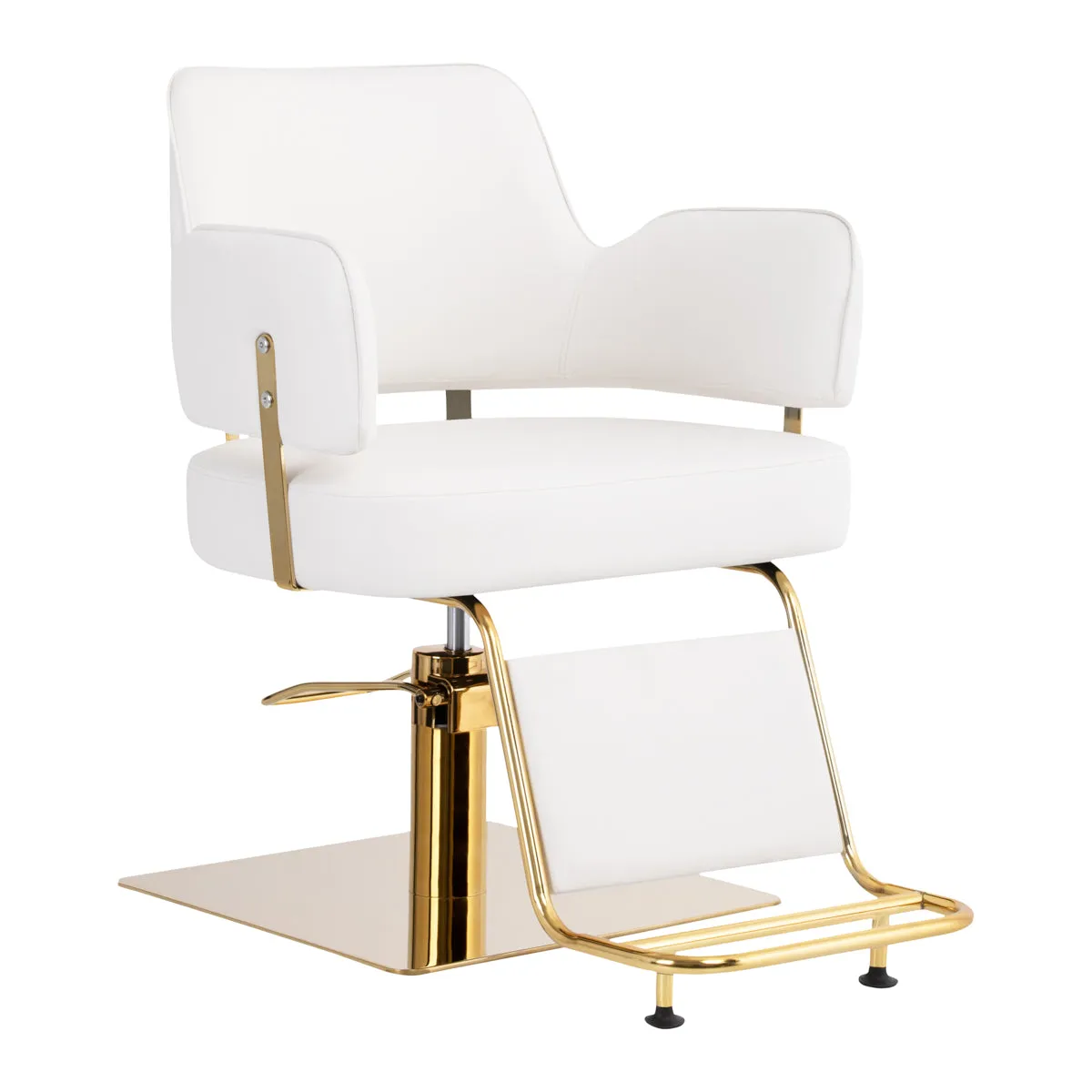 GABBIANO HAIRDRESSING CHAIR LINZ WHITE GOLD
