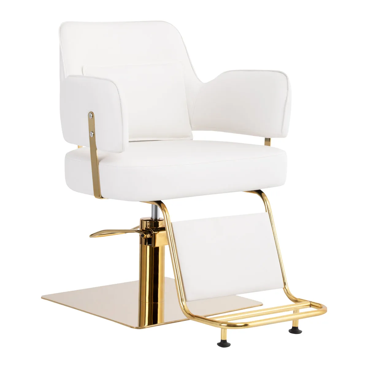 GABBIANO HAIRDRESSING CHAIR LINZ WHITE GOLD
