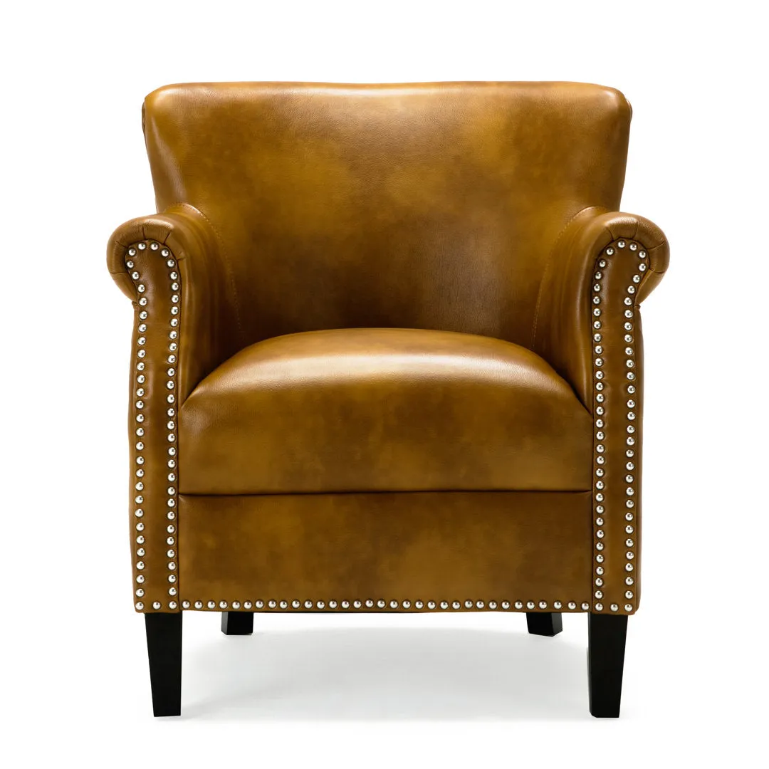 Gail 29.5" Wide Armchair Three Posts™ Leather Type: Camel Faux Leather