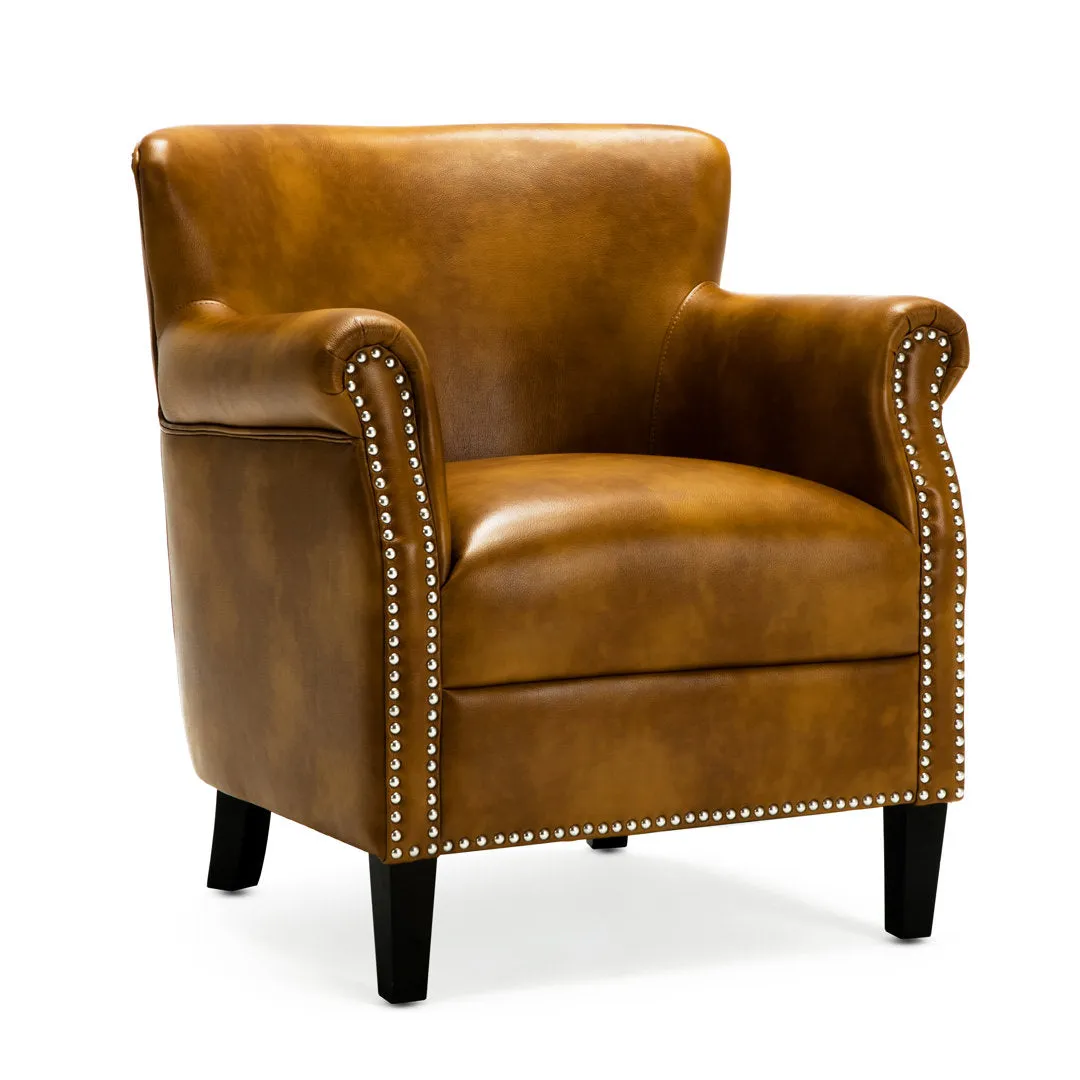 Gail 29.5" Wide Armchair Three Posts™ Leather Type: Camel Faux Leather