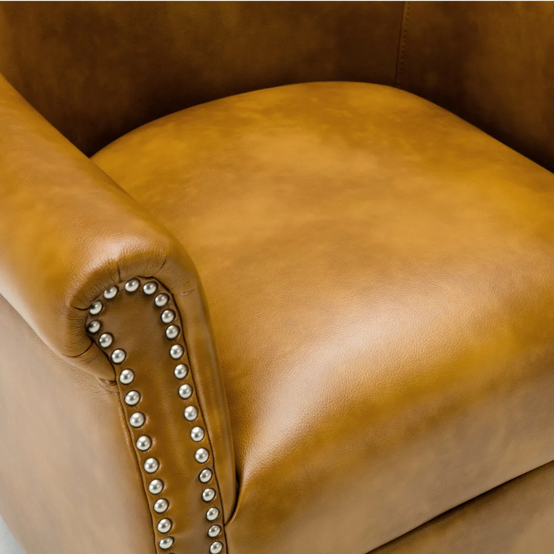 Gail 29.5" Wide Armchair Three Posts™ Leather Type: Camel Faux Leather