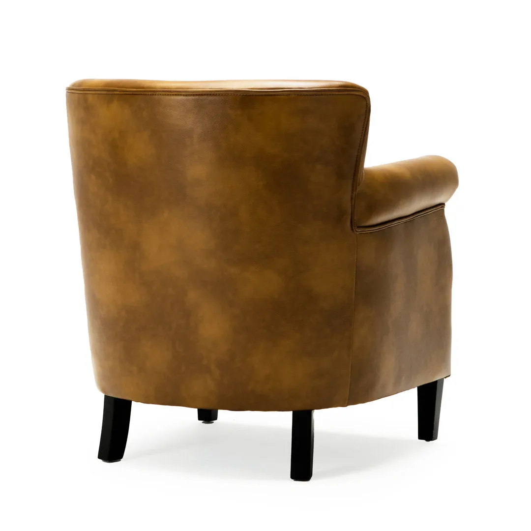 Gail 29.5" Wide Armchair Three Posts™ Leather Type: Camel Faux Leather