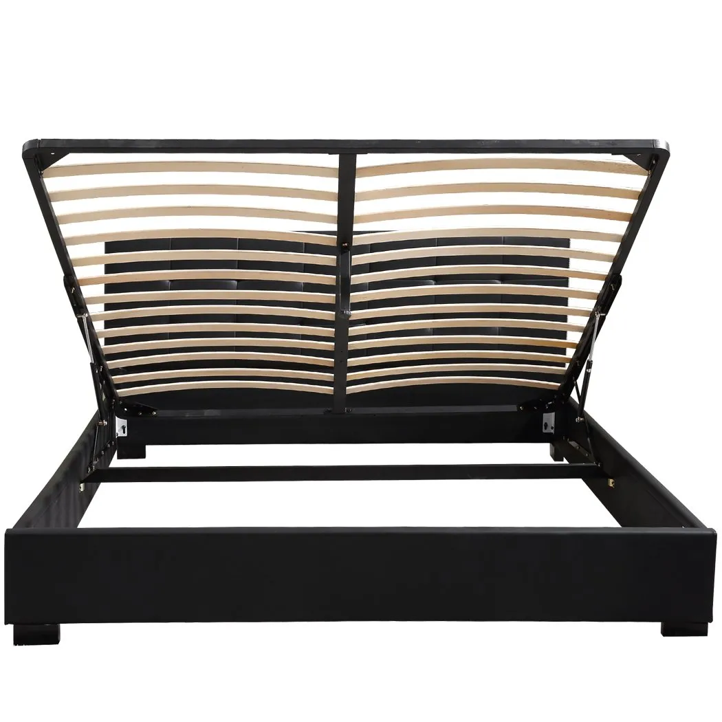Gas Lift Bed Frame Premium PU Leather Base Mattress Storage King Size