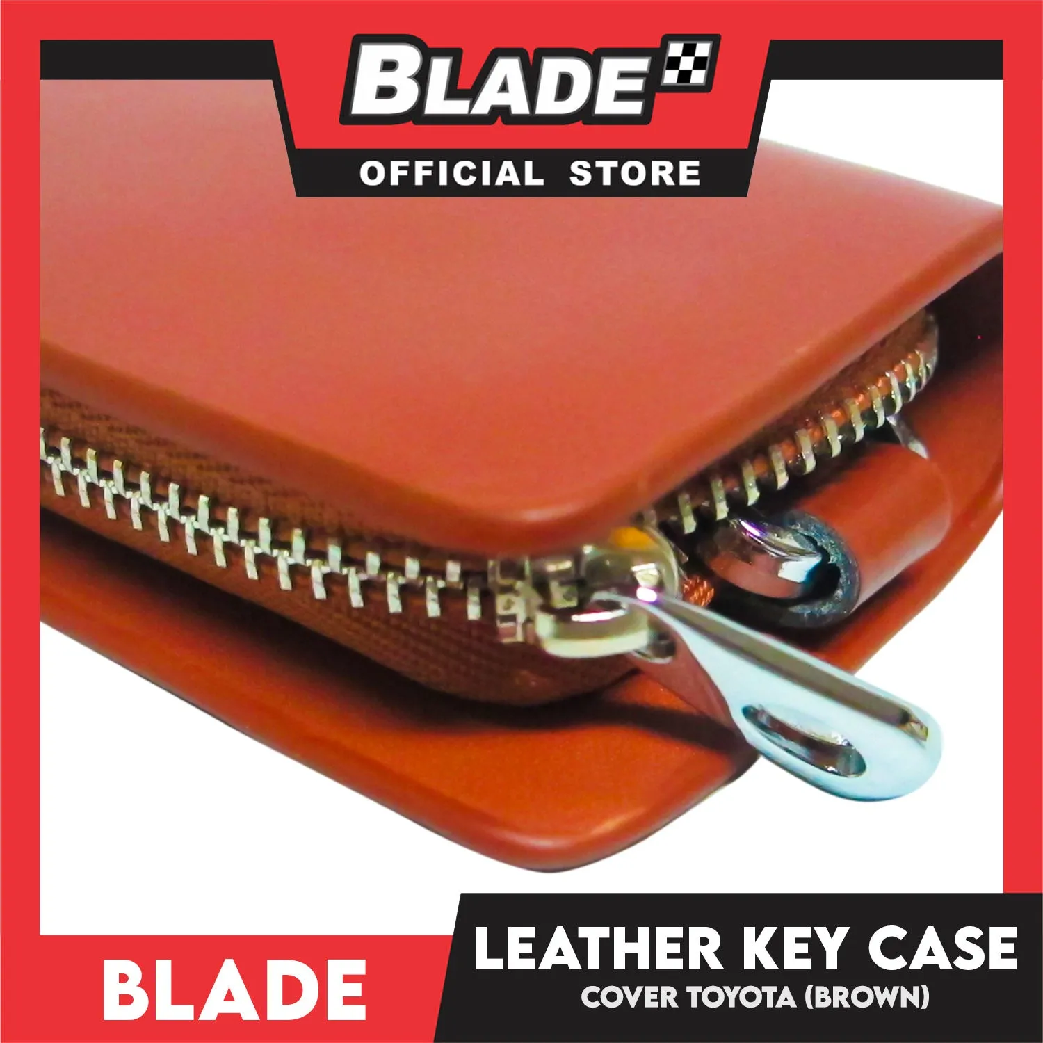 Genuine Leather Key Cover Toyota Brown