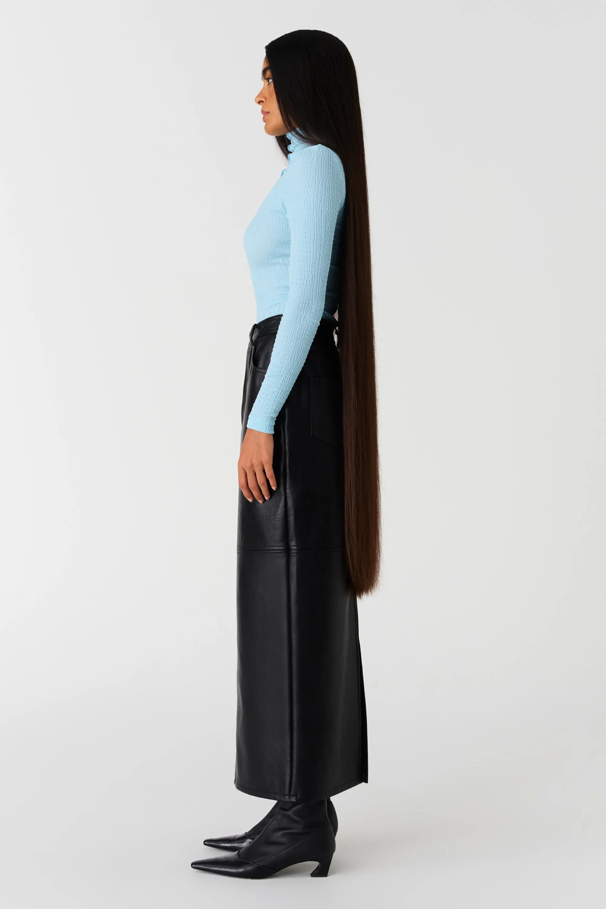 GINO FAUX LEATHER SKIRT
