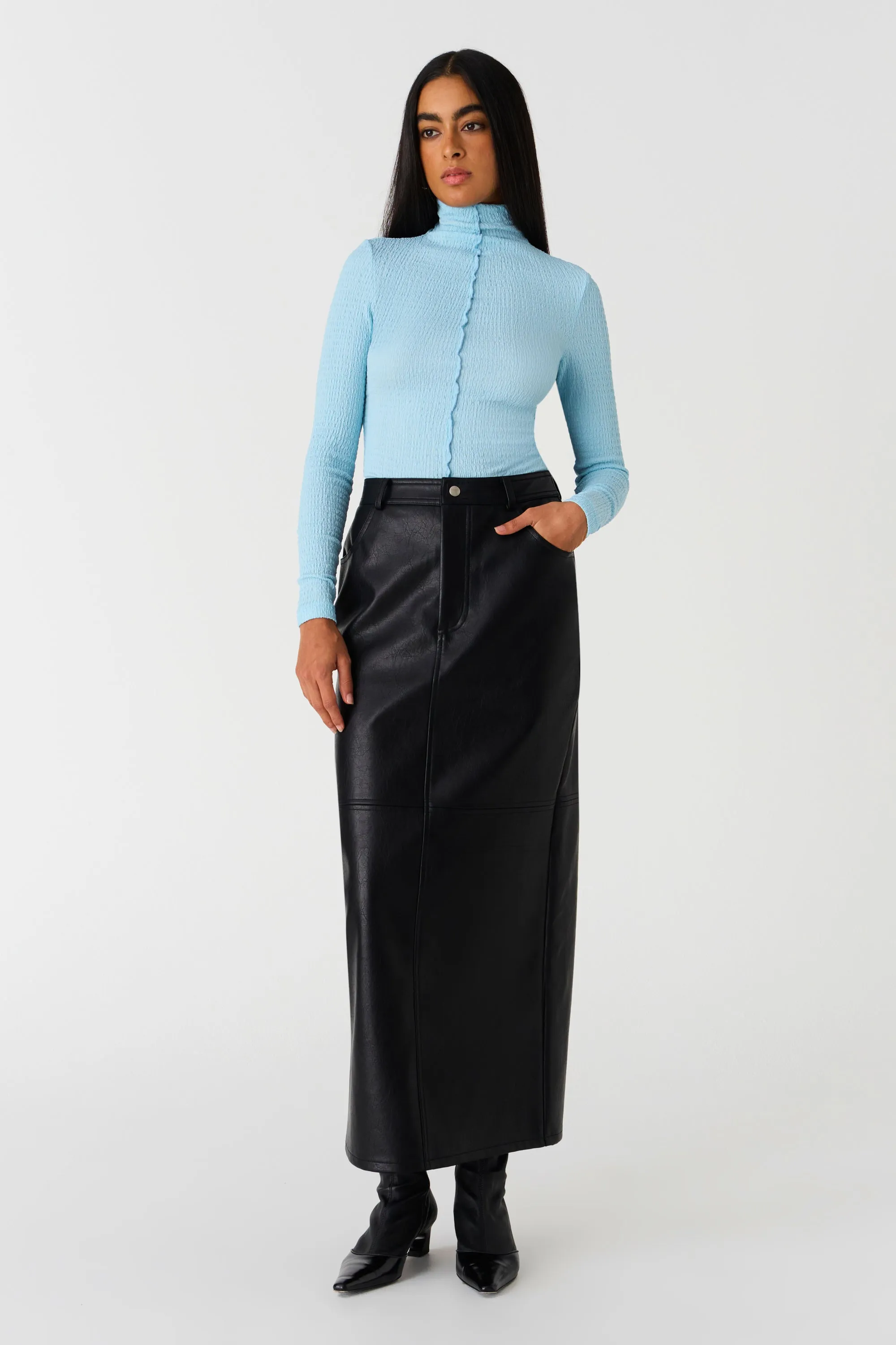 GINO FAUX LEATHER SKIRT