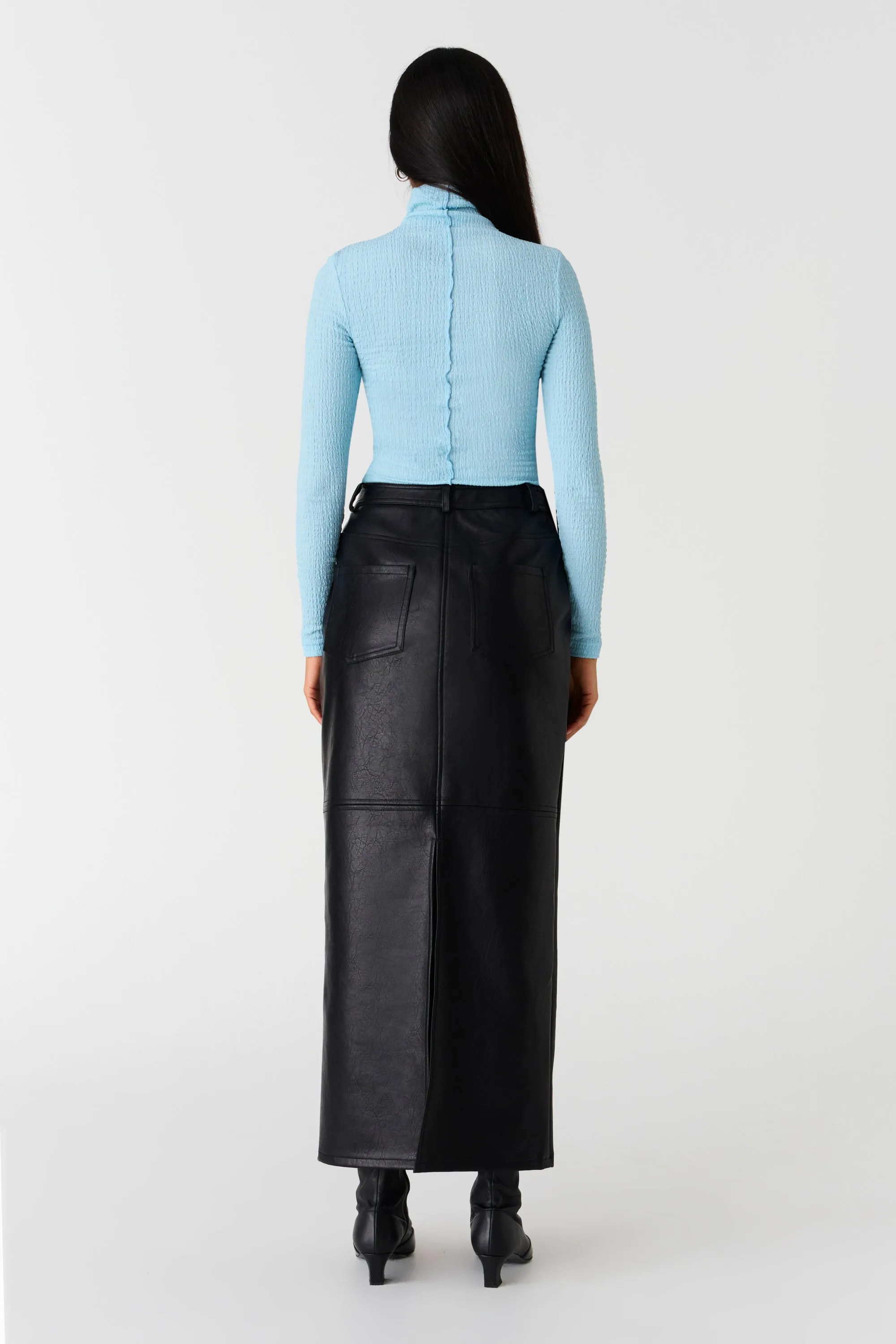 GINO FAUX LEATHER SKIRT