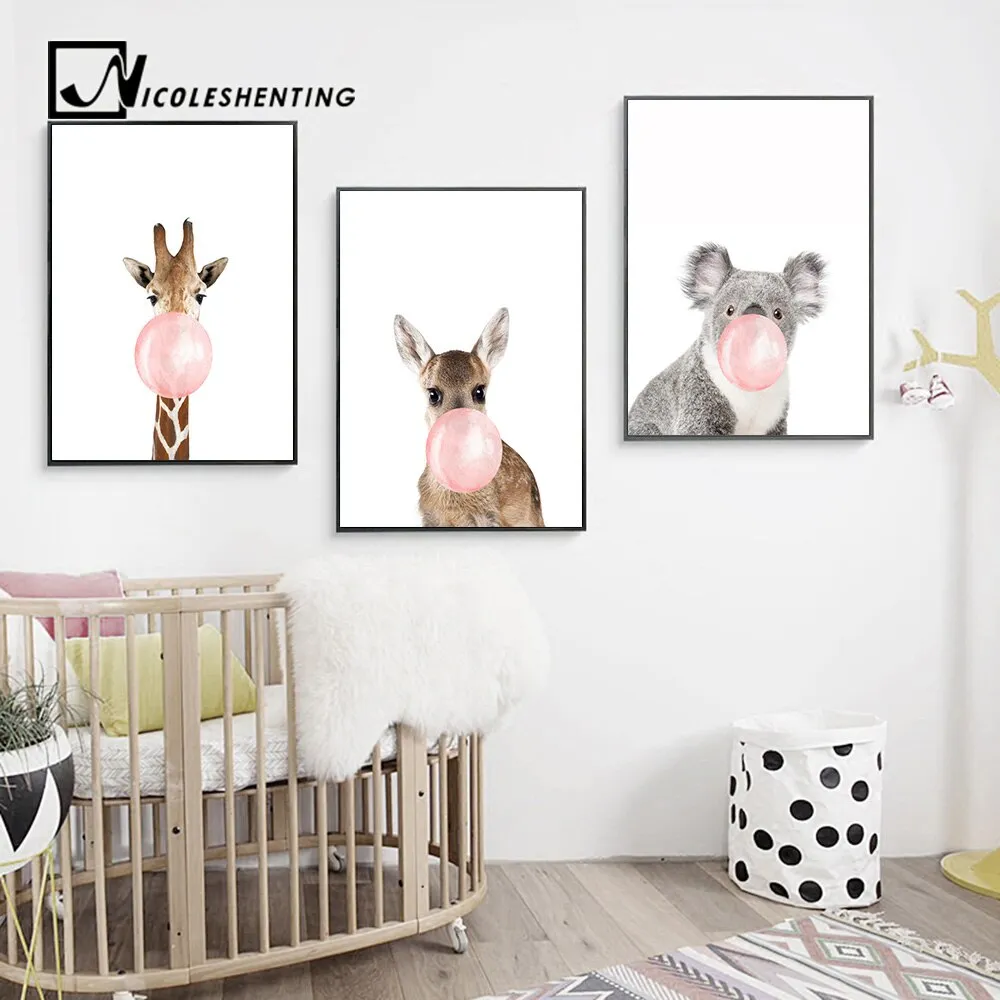 Giraffe Zebra Animal Posters Wall Art