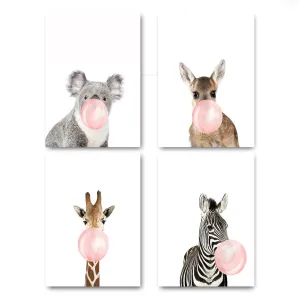 Giraffe Zebra Animal Posters Wall Art