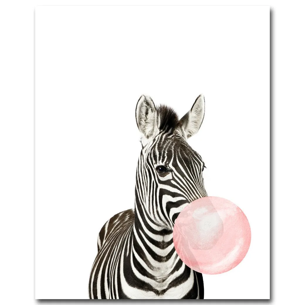 Giraffe Zebra Animal Posters Wall Art