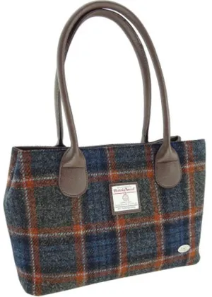Glen Appin of Schotland Cassley Harris Tartan Tweed Bag Grey Rust