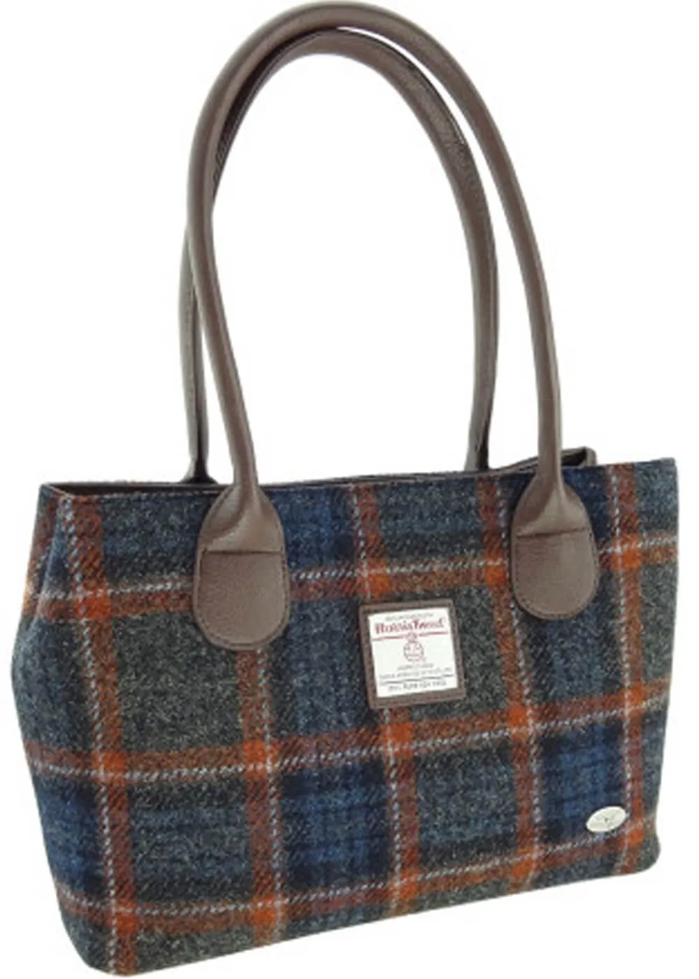 Glen Appin of Schotland Cassley Harris Tartan Tweed Bag Grey Rust