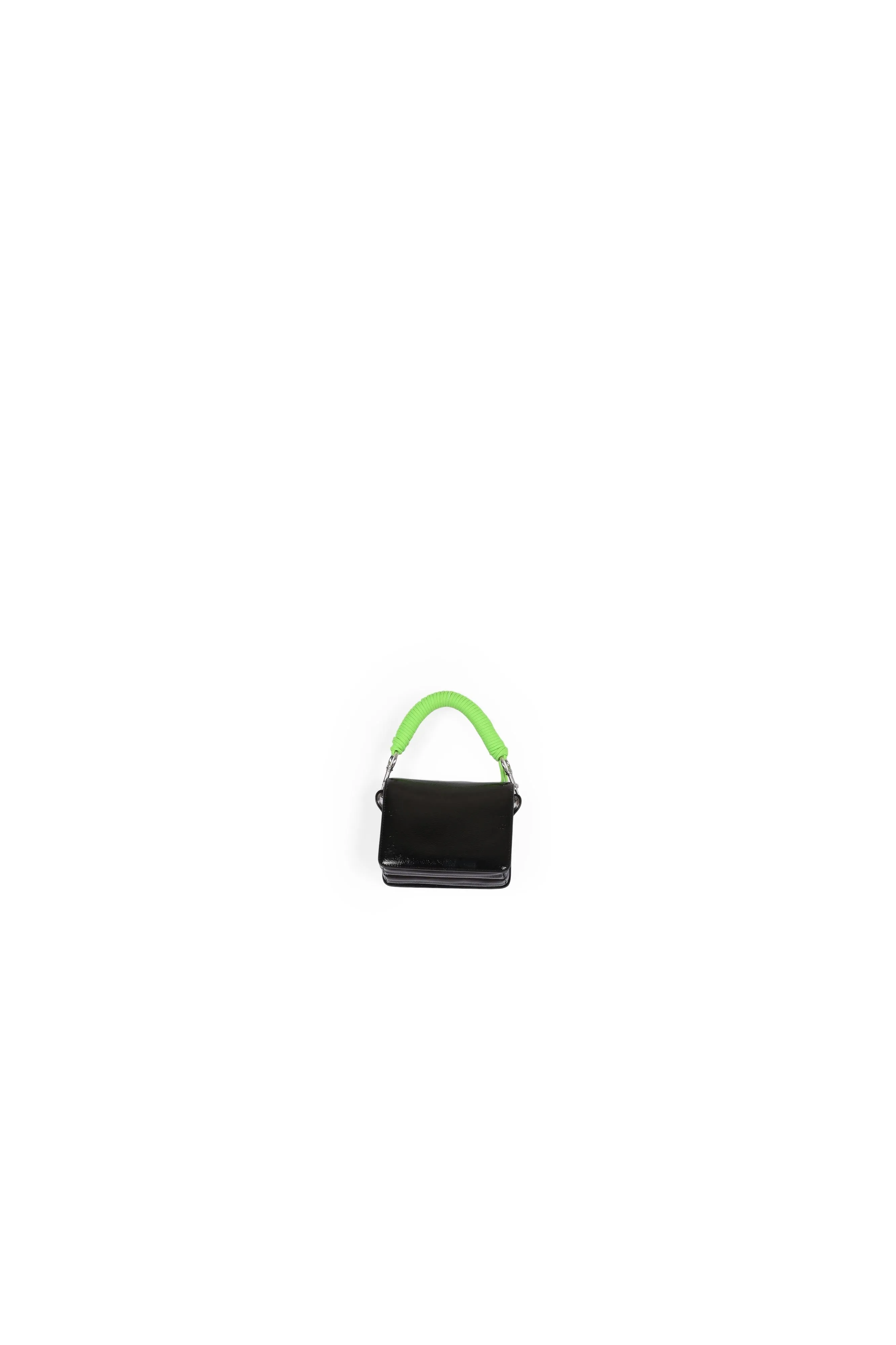 Glossy black shoulder bag