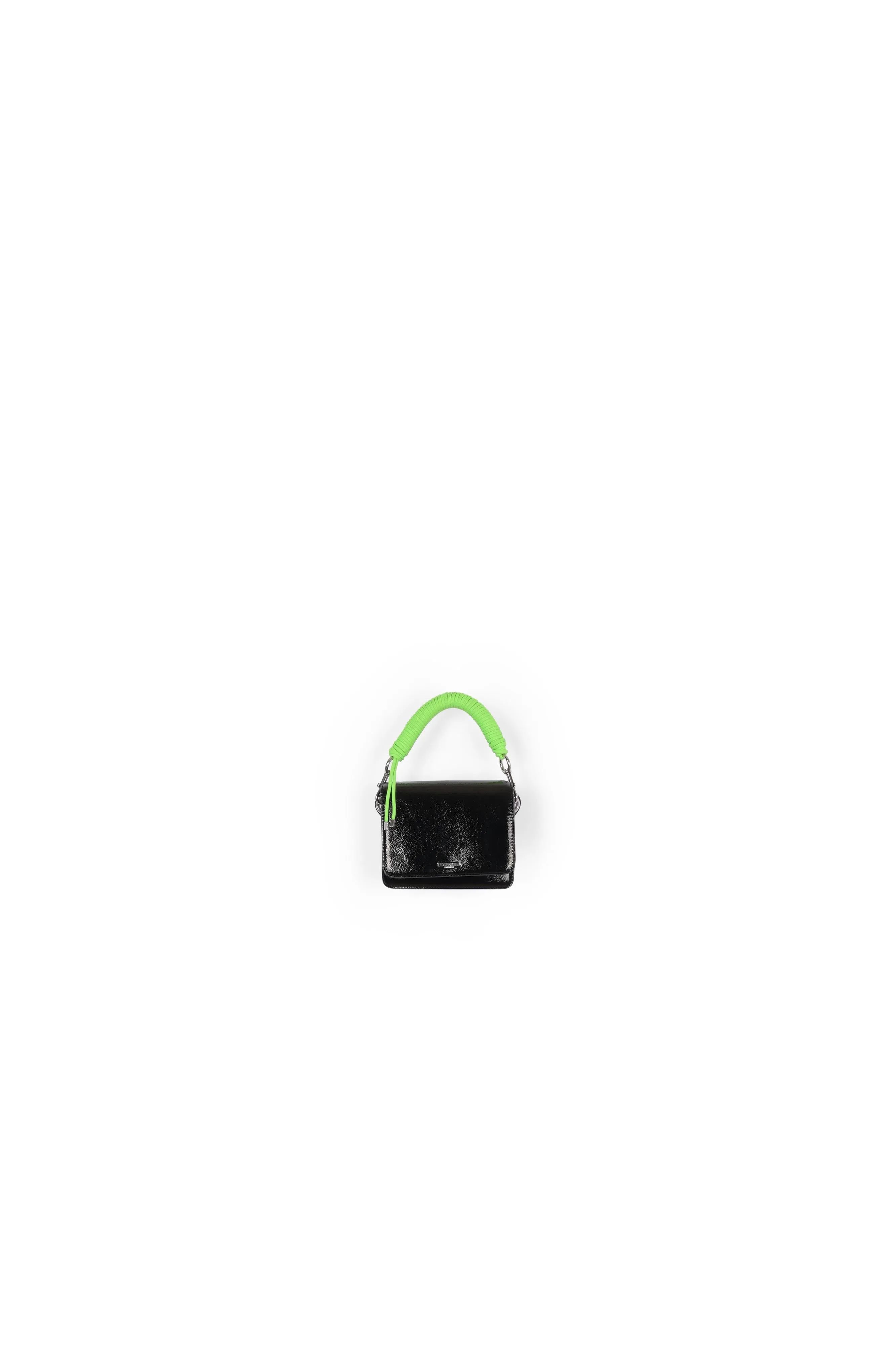 Glossy black shoulder bag