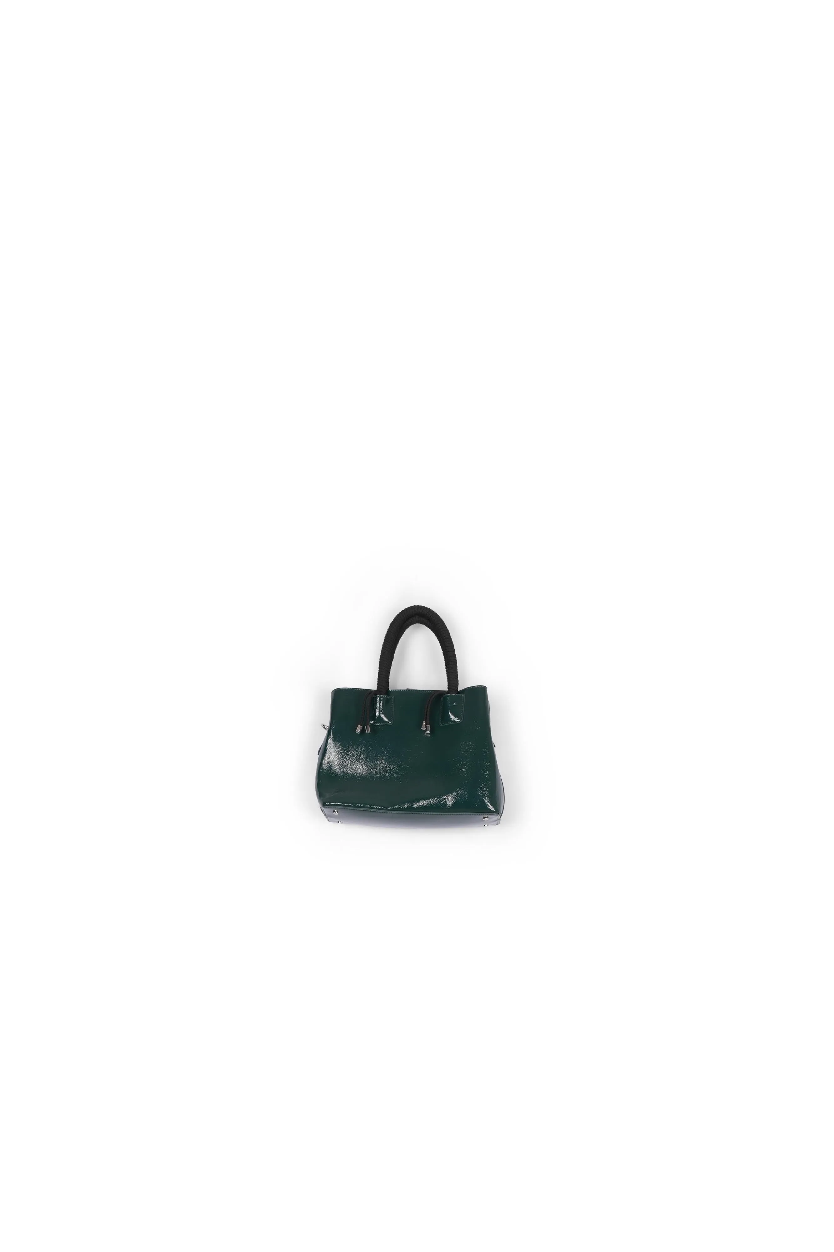 Glossy dark green tote bag