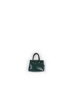 Glossy dark green tote bag