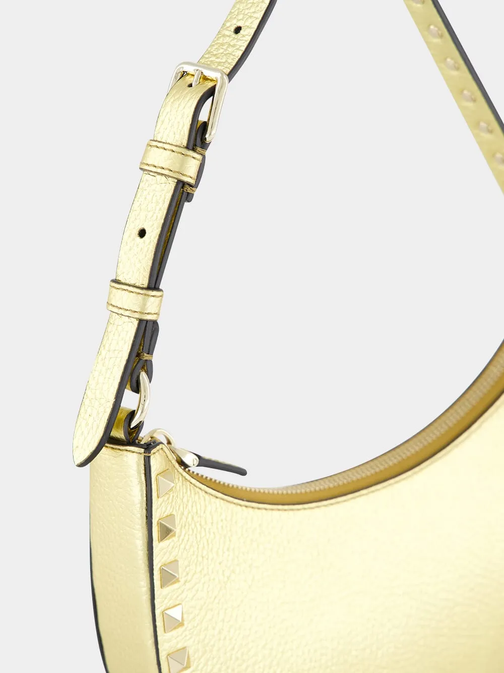 Gold Hobo Rockstud Mini Shoulder Bag
