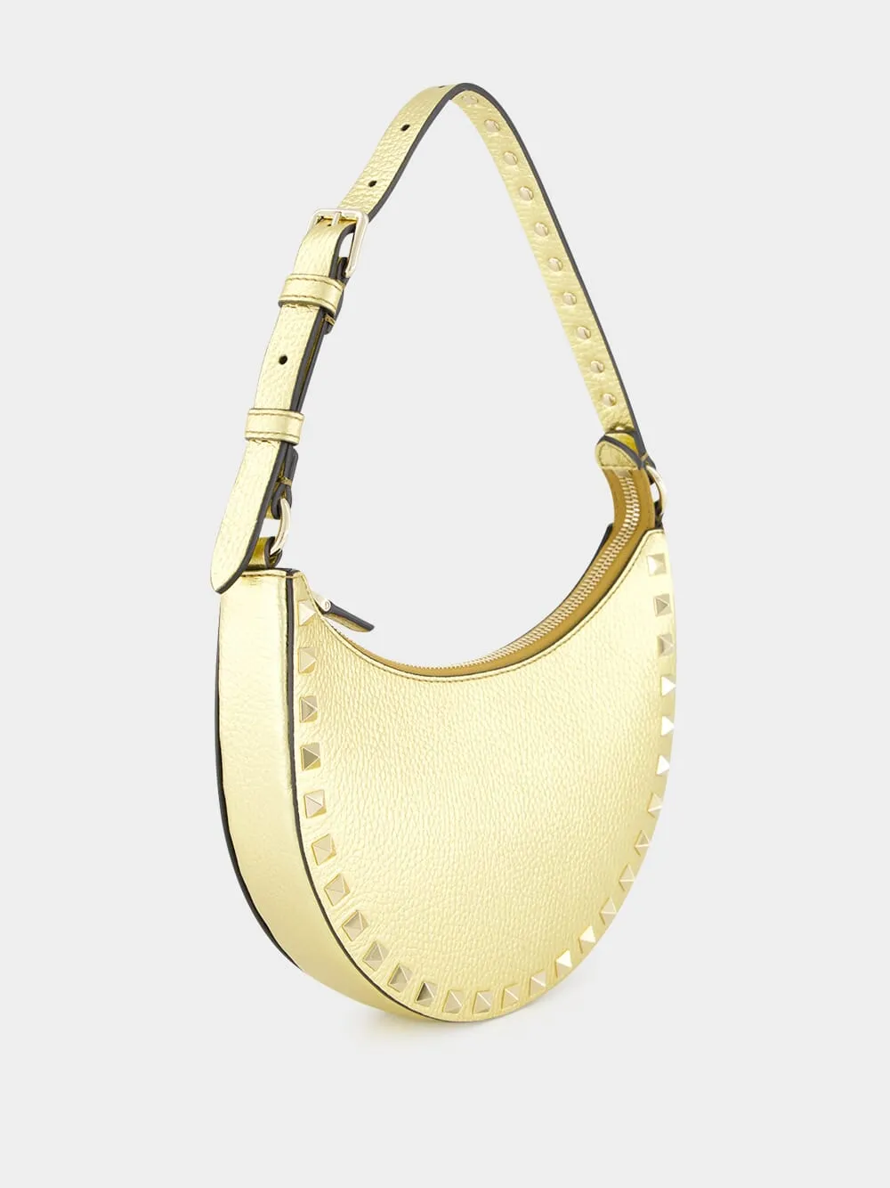 Gold Hobo Rockstud Mini Shoulder Bag