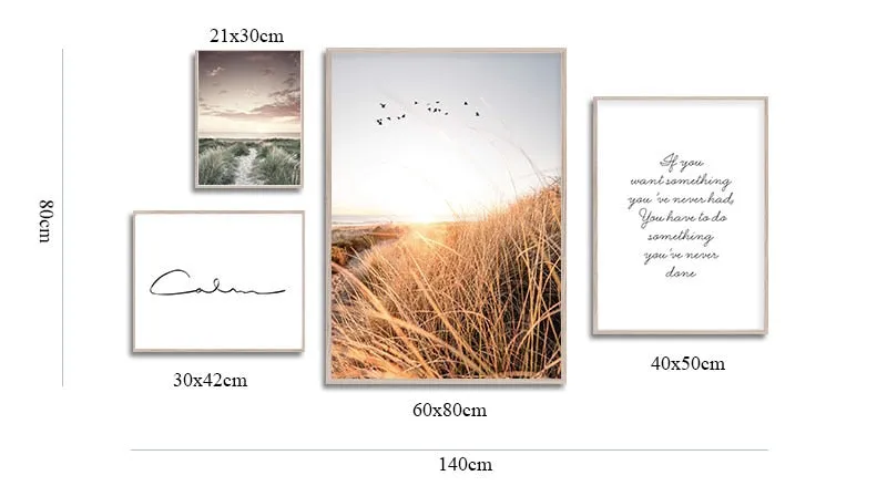 Grass Field Sunset Wall Art