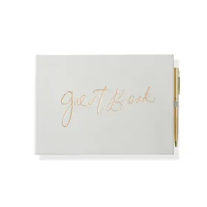 Gray Guest Book with Pen