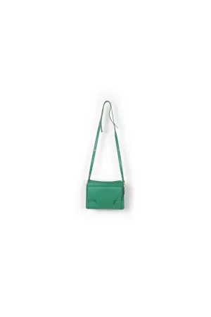 Green faux leather shoulder bag