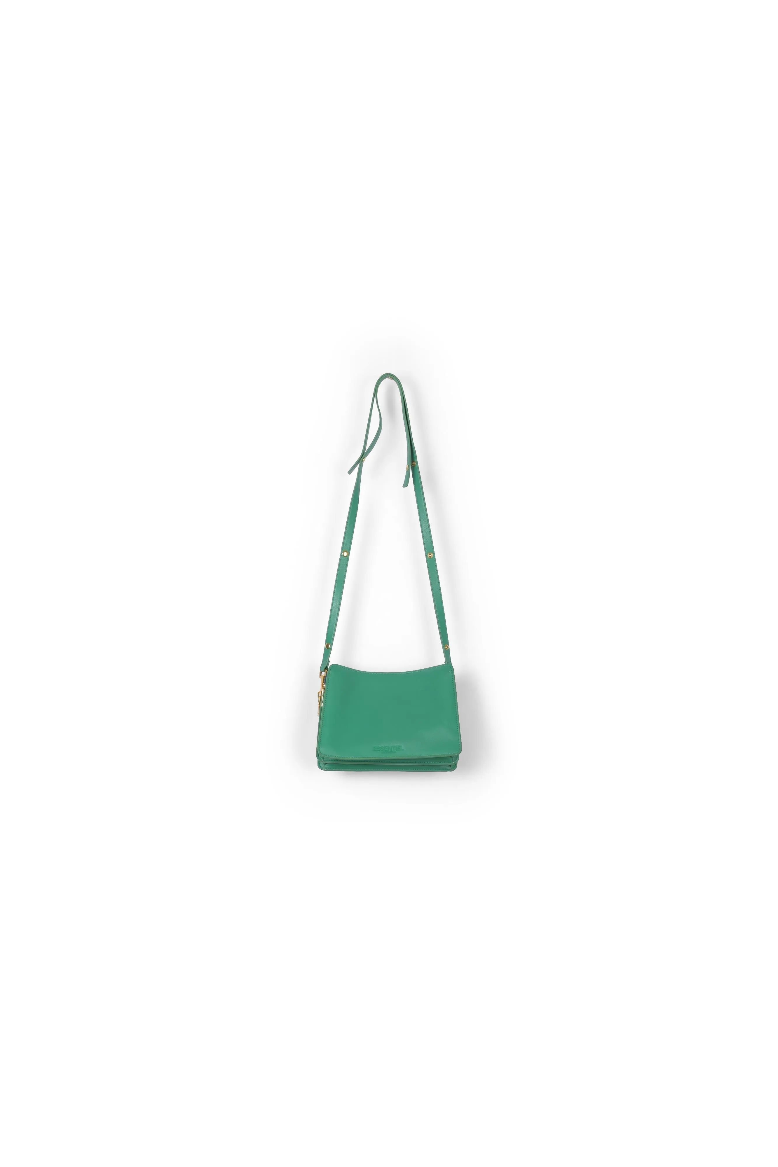 Green faux leather shoulder bag