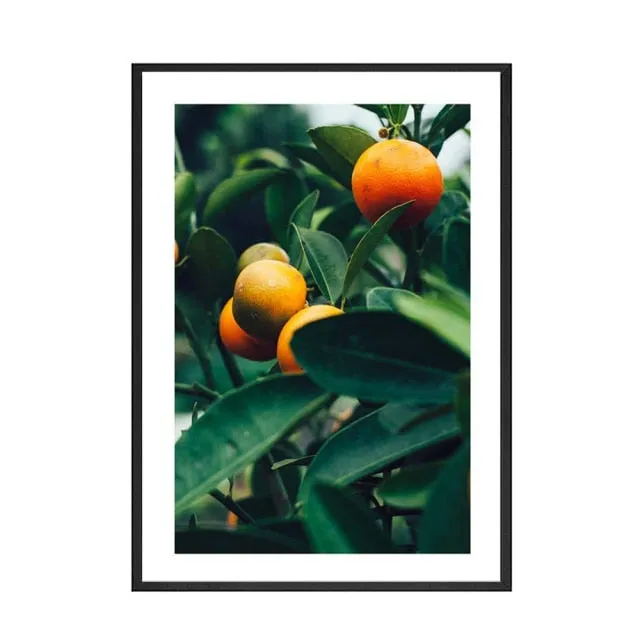 Green Leaf Fruit Poster Quotes Nordic Cocktail Wall Art