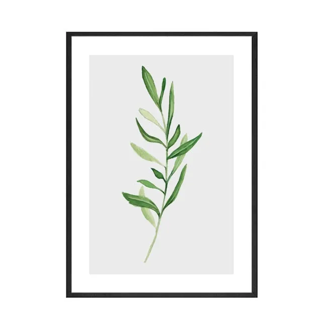 Green Leaf Fruit Poster Quotes Nordic Cocktail Wall Art