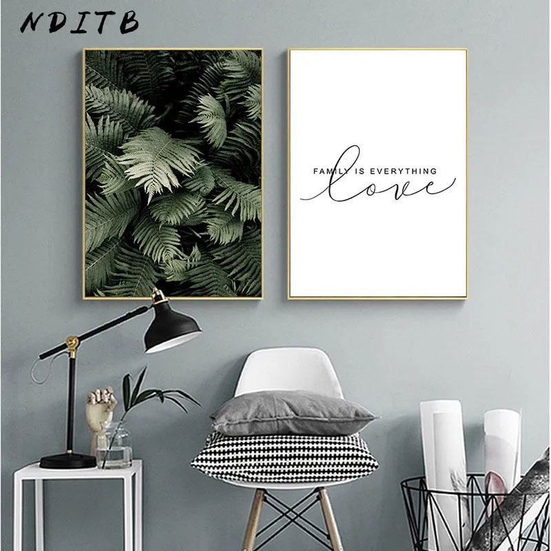 Green Plant Leaf Wall Art