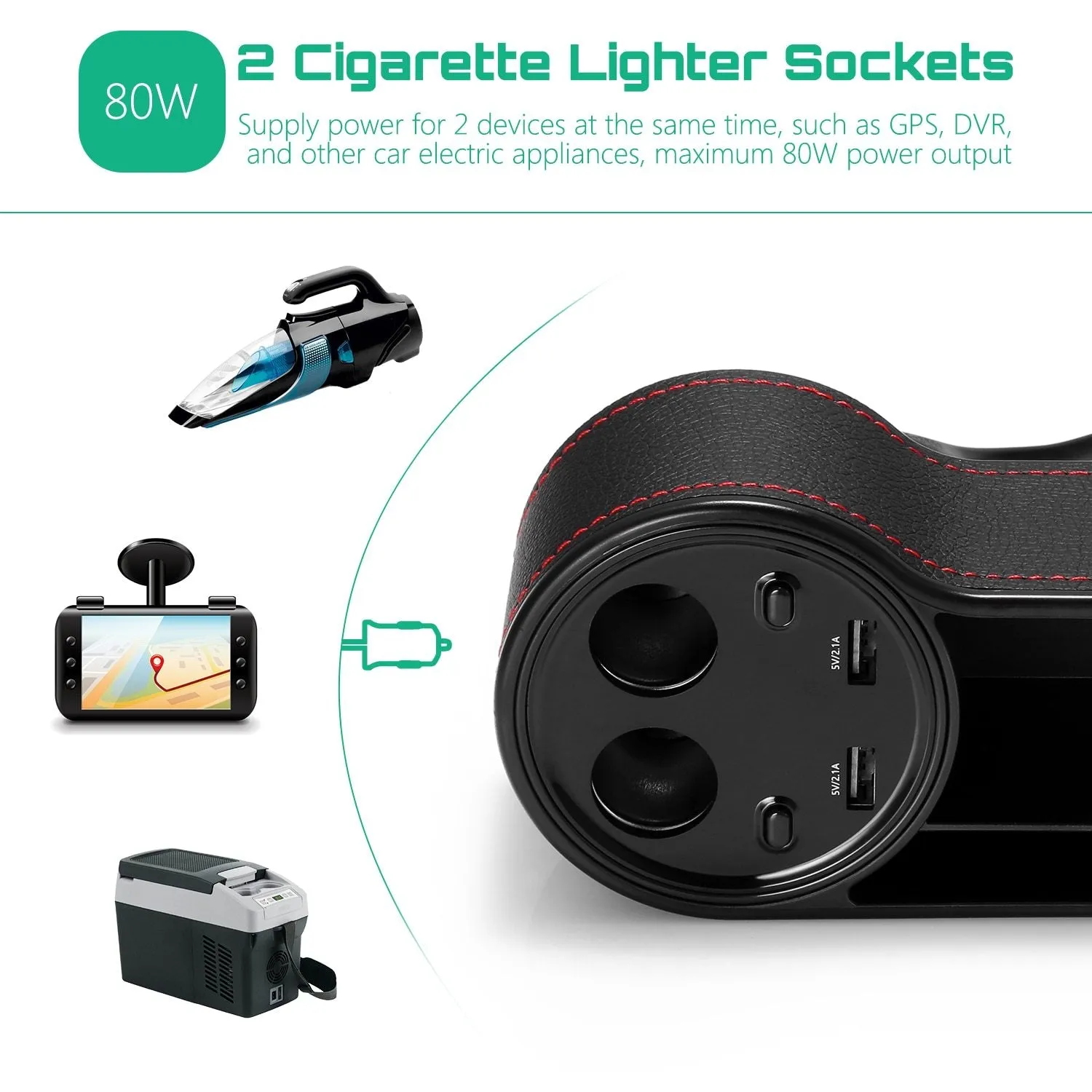 HandyFunction™ Luxury Car Organizer with Charging Ports