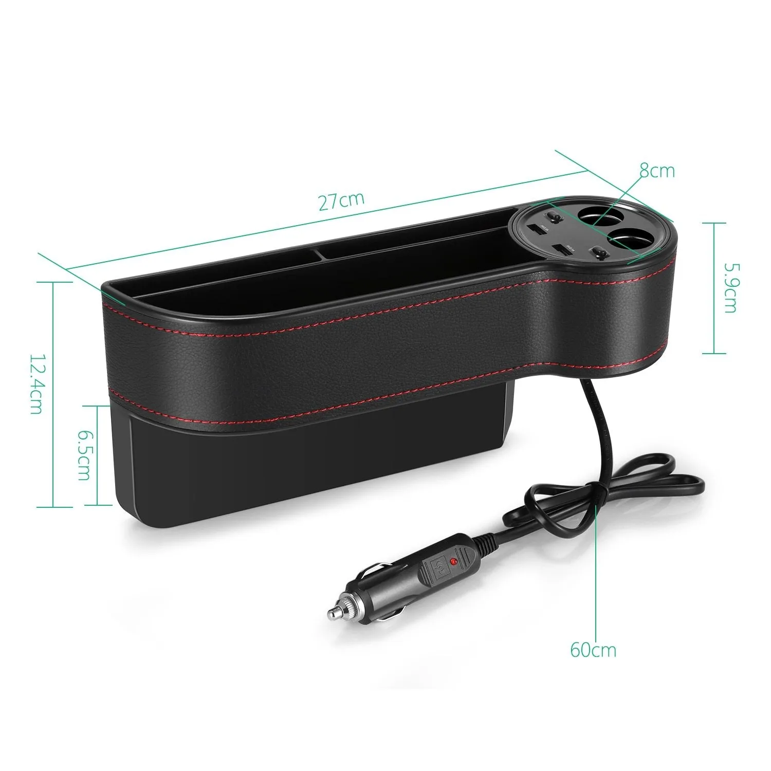 HandyFunction™ Luxury Car Organizer with Charging Ports