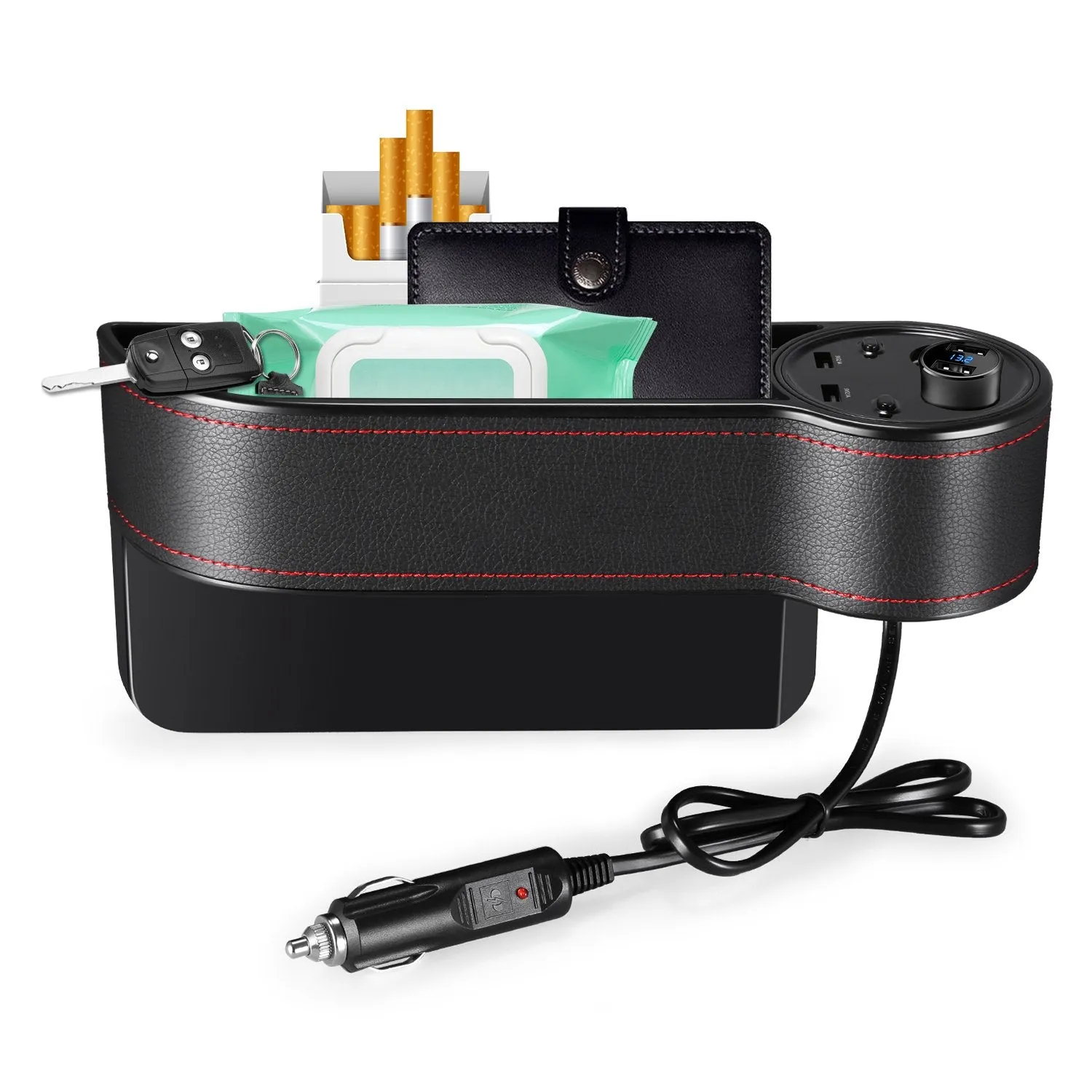 HandyFunction™ Luxury Car Organizer with Charging Ports