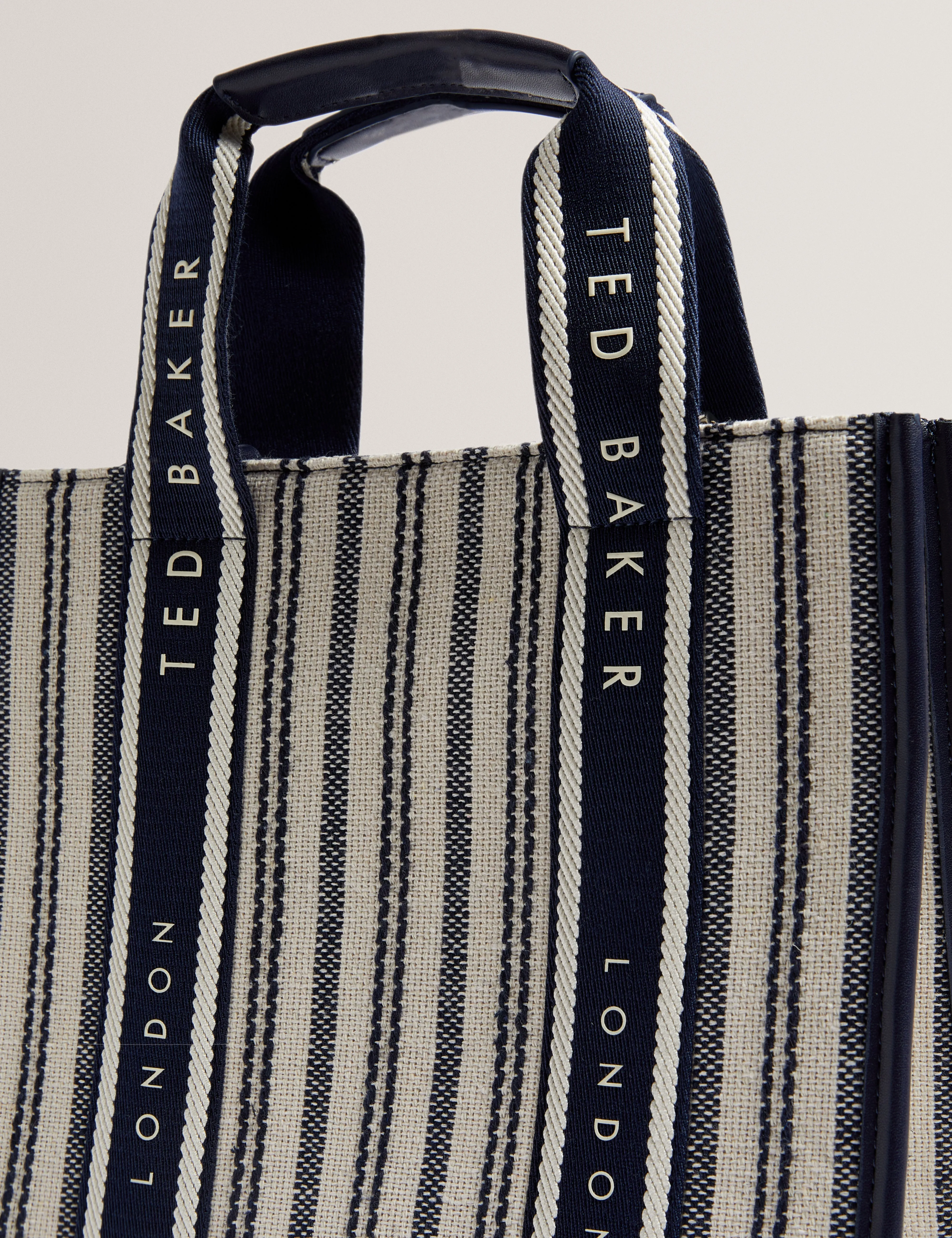 Harllee Striped Canvas Small Webbing Bag Navy
