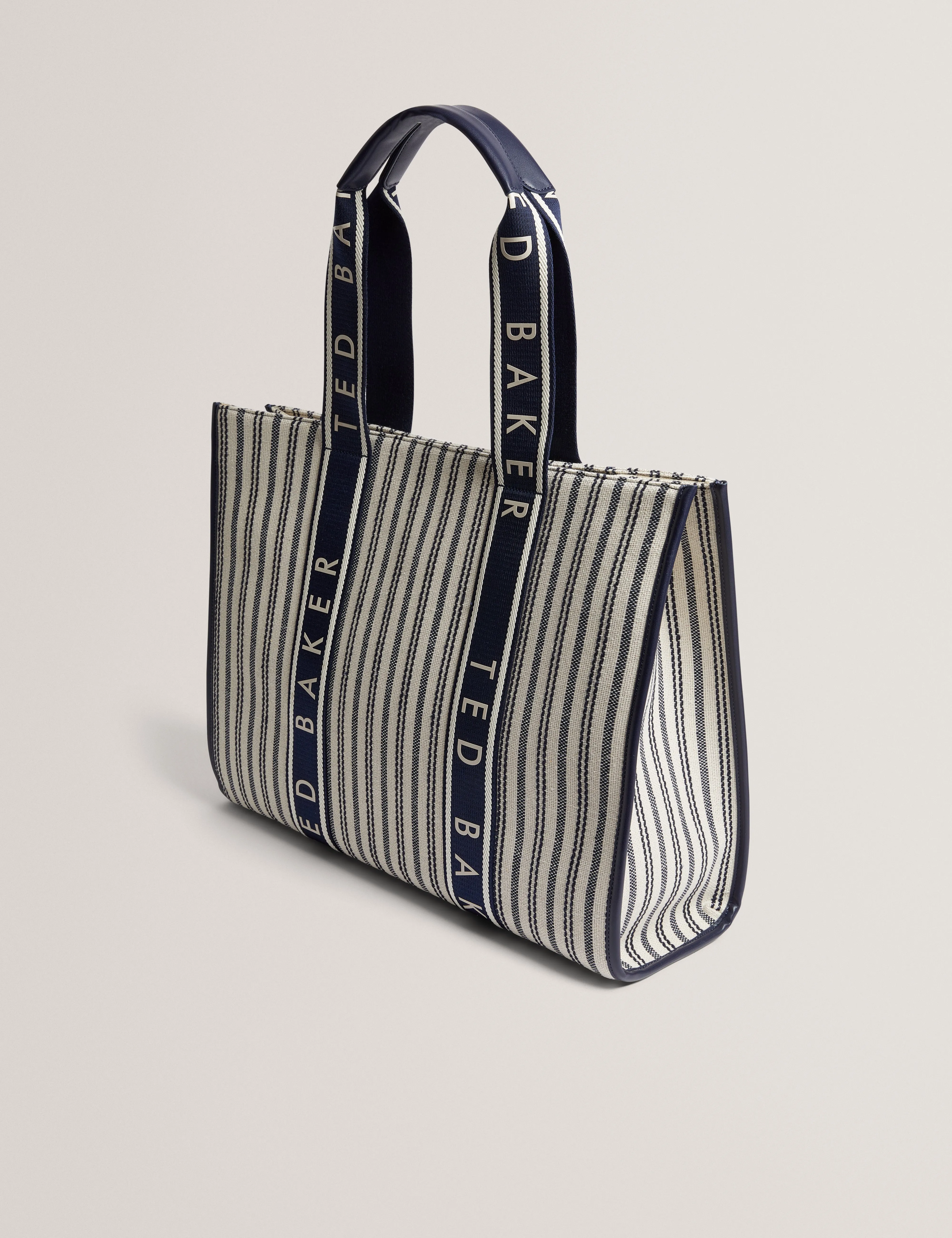 Hayllee Striped Canvas Large Icon Bag Navy