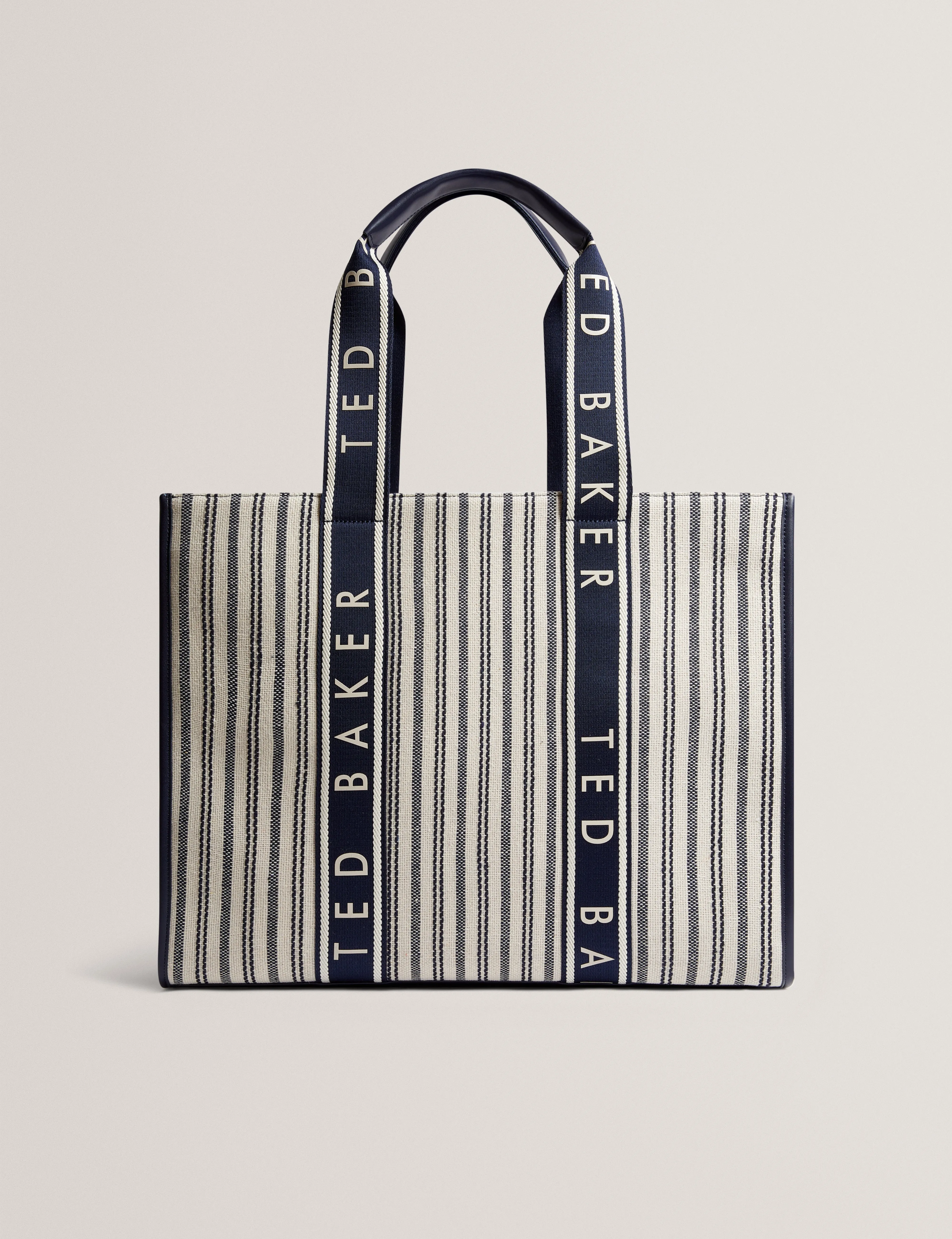 Hayllee Striped Canvas Large Icon Bag Navy